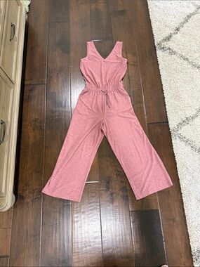 Old Navy Mauve Sleeveless Cropped Jumpsuit